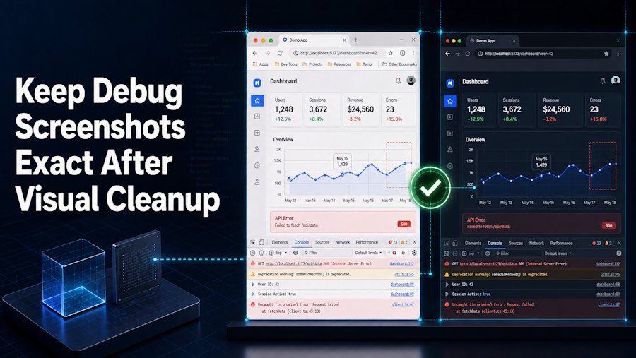 Keep Debug Screenshots Exact After Visual Cleanup