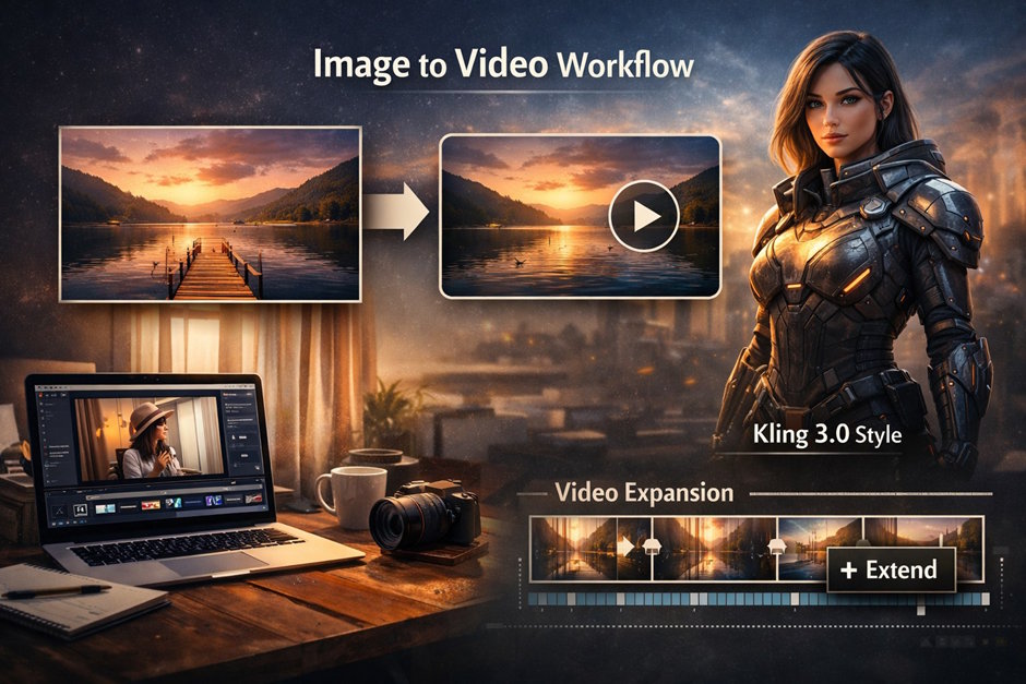 Kling 3.0-Style Short Clips in a Real Workflow: Turning a Still Into Video (and Extending It) Without the “Processed” Look