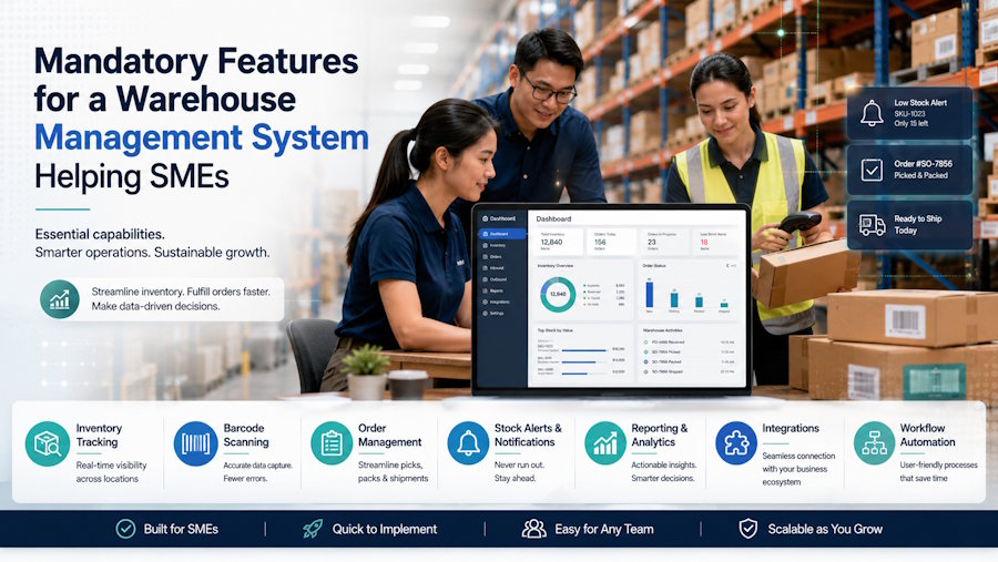 Mandatory features for a Warehouse Management System helping SMEs