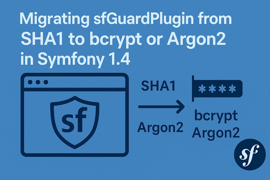 Migrating sfGuardPlugin from SHA1 to bcrypt or Argon2 in Symfony 1.4