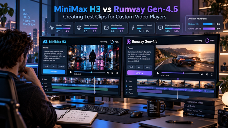 MiniMax H3 vs Runway Gen-4.5: Creating Test Clips for Custom Video Players