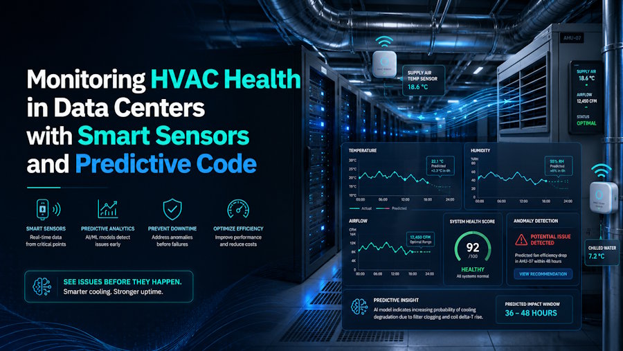 Monitoring HVAC Health in Data Centers with Smart Sensors and Predictive Code