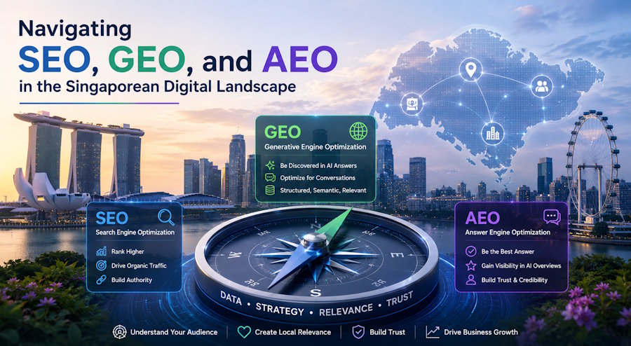 Navigating SEO, GEO, and AEO in the Singaporean Digital Landscape