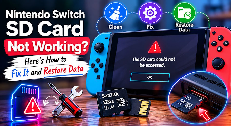 Nintendo Switch SD Card Not Working? Here's How to Fix It and Restore Data