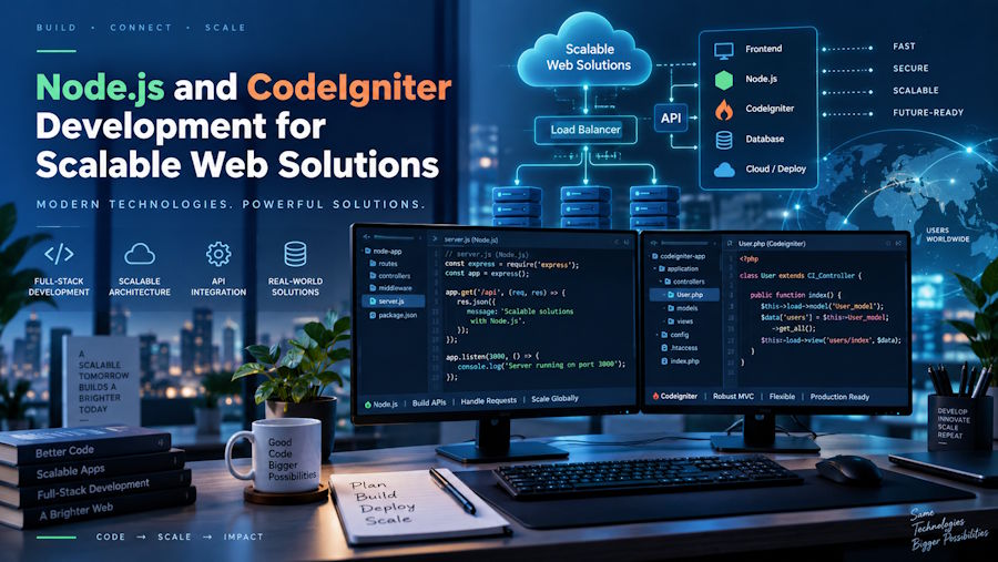 Node.js and CodeIgniter Development for Scalable Web Solutions