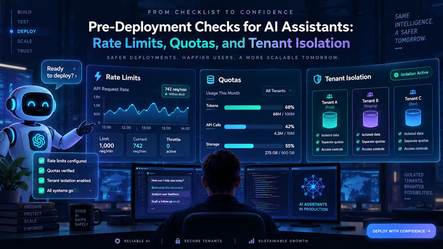 Pre-Deployment Checks for AI Assistants: Rate Limits, Quotas, and Tenant Isolation
