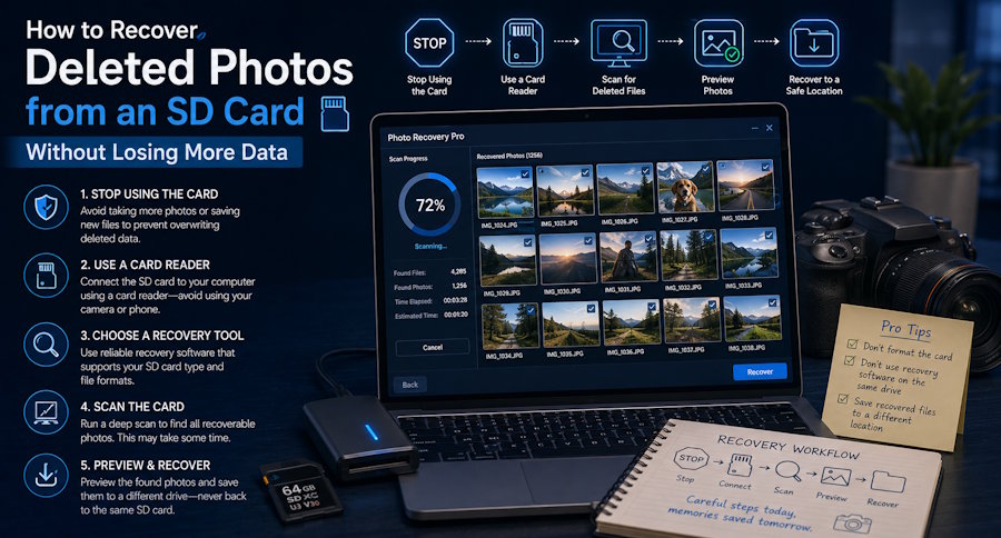 How to Recover Deleted Photos from an SD Card Without Losing More Data