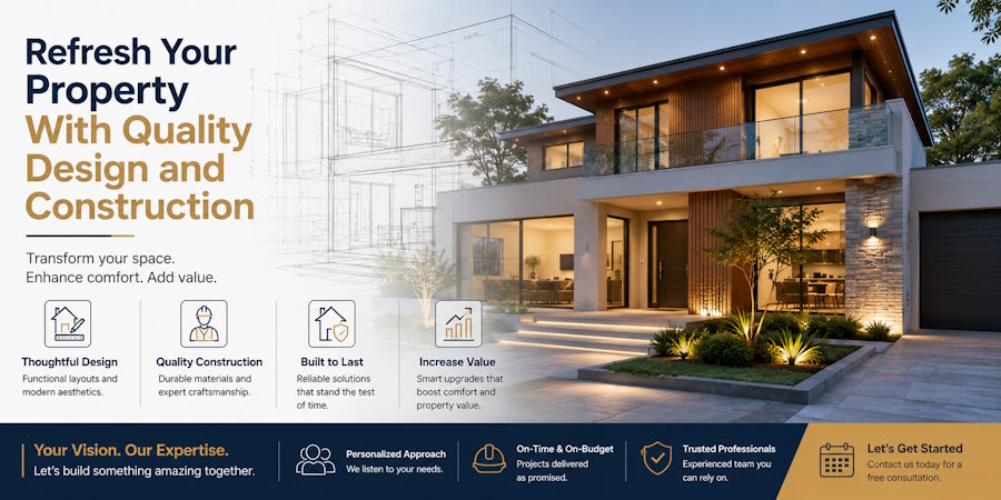 Refresh Your Property With Quality Design and Construction