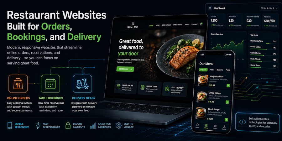Restaurant Websites Built for Orders, Bookings, and Delivery