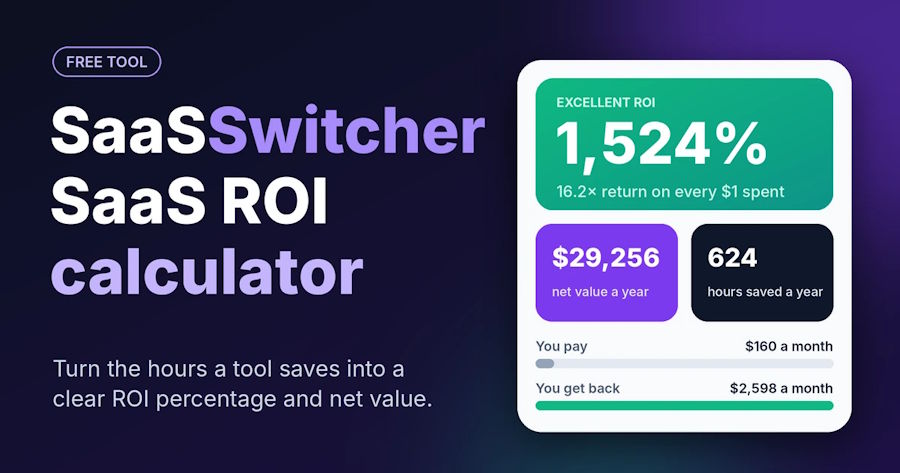 SaaSSwitcher SaaS ROI calculator: A clear ROI answer for any software tool
