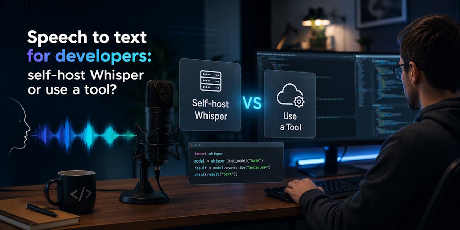 Speech to text for developers: self-host Whisper or use a tool?