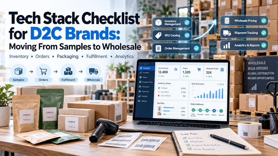 Tech Stack Checklist for D2C Brands: Moving From Samples to Wholesale