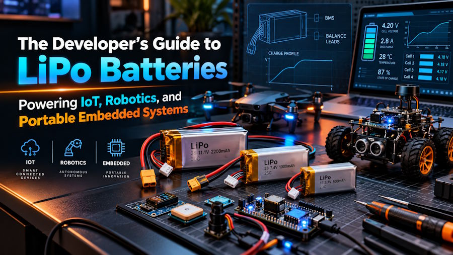 The Developer's Guide to LiPo Batteries: Powering IoT, Robotics, and Portable Embedded Systems