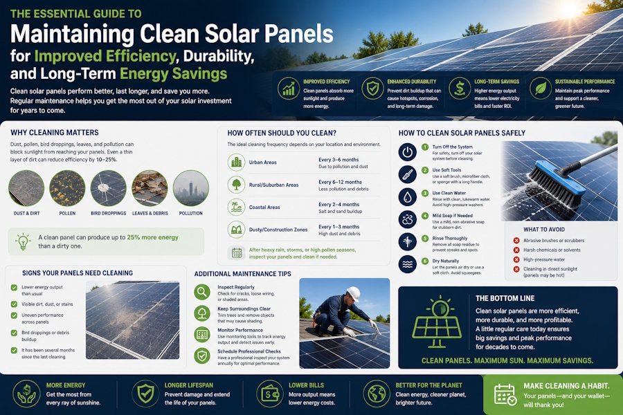 The Essential Guide to Maintaining Clean Solar Panels for Improved Efficiency