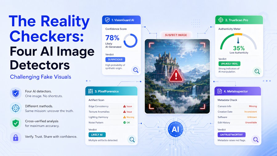 The Reality Checkers: Four AI Image Detectors Challenging Fake Visuals