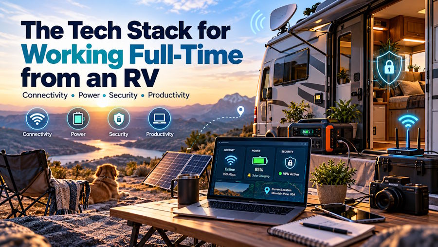 The Tech Stack for Working Full-Time from an RV: Stay Online, Powered, and Secure
