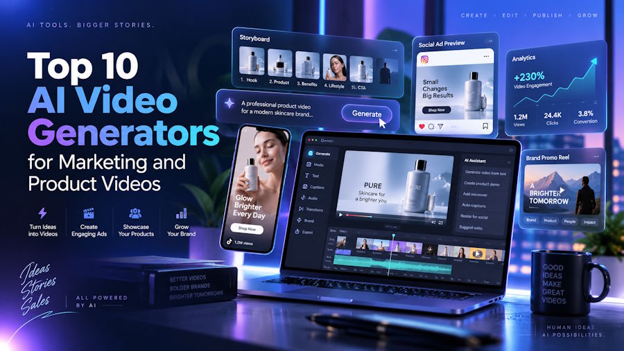 Top 10 AI Video Generators for Marketing and Product Videos