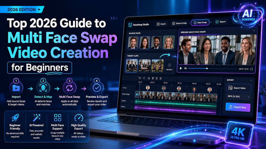 Top 2026 Guide to Multi Face Swap Video Creation for Beginners