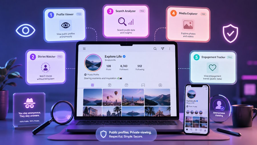 Top 5 Free Tools to View Public Instagram Profiles Without Them Knowing