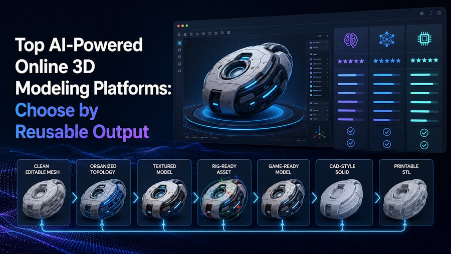 Top AI-Powered Online 3D Modeling Platforms: Choose by Reusable Output