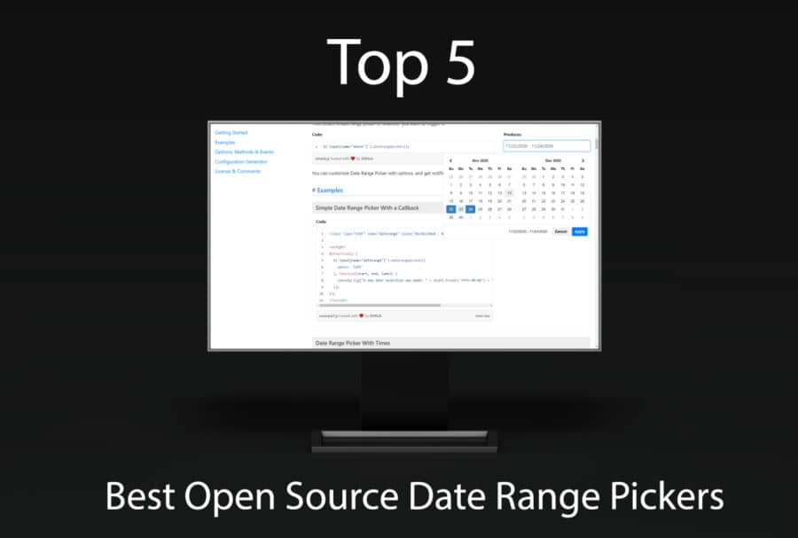 Top 5: Los mejores Selectores de intervalos de fechas de código abierto