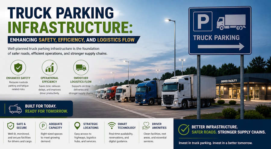 Truck Parking Infrastructure: Enhancing Safety, Efficiency, and Logistics Flow