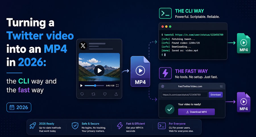 Turning a Twitter video into an MP4 in 2026: the CLI way and the fast way