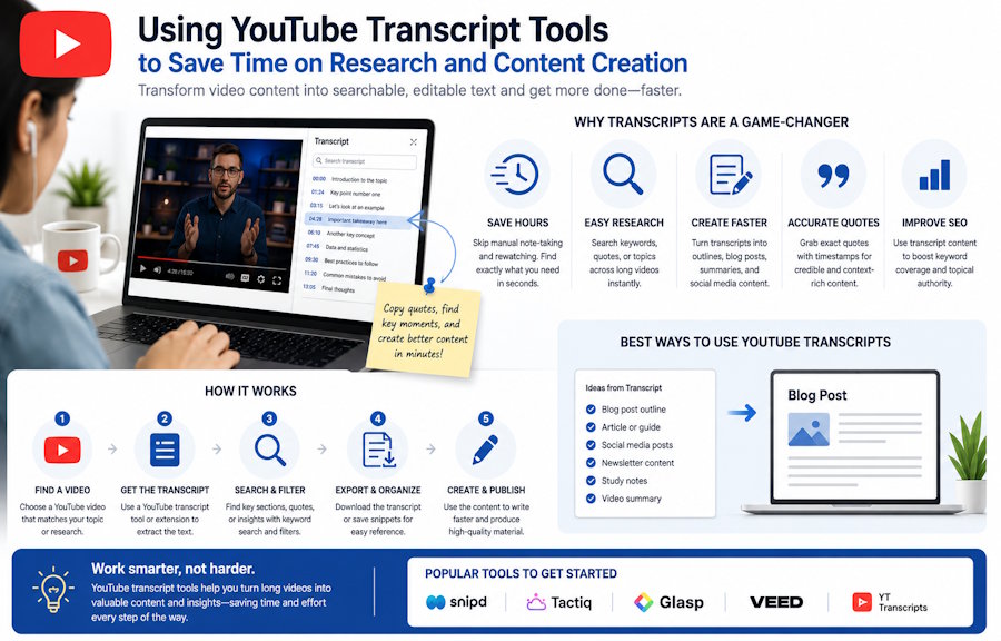 Using YouTube Transcript Tools to Save Time on Research and Content Creation