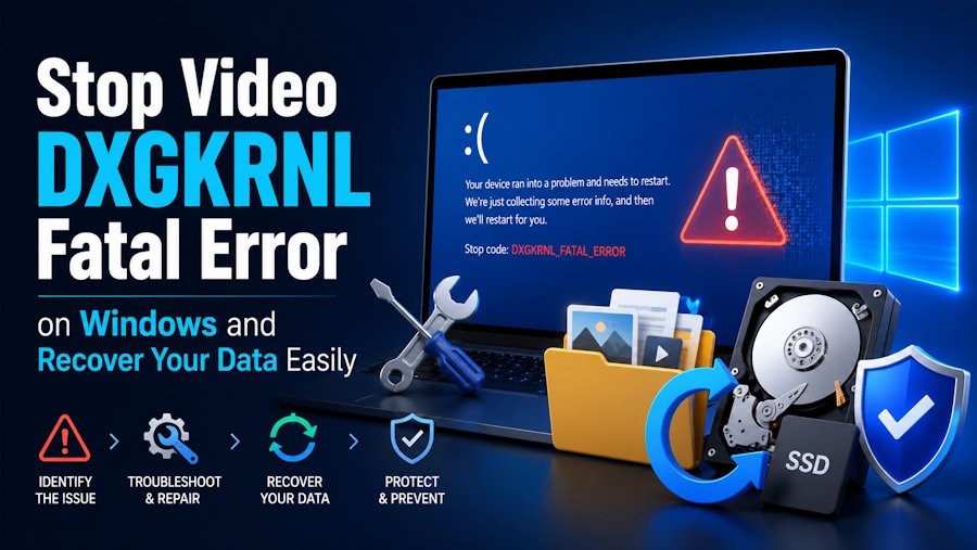 Video DXGKRNL Fatal Error on Windows? Fix the BSOD & Recover Data Fast