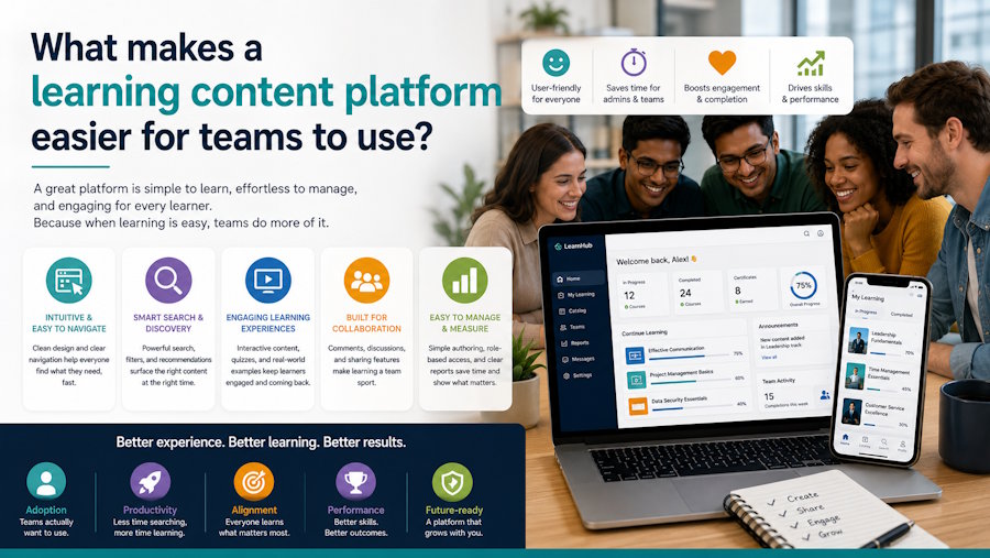 What makes a learning content platform easier for teams to use?
