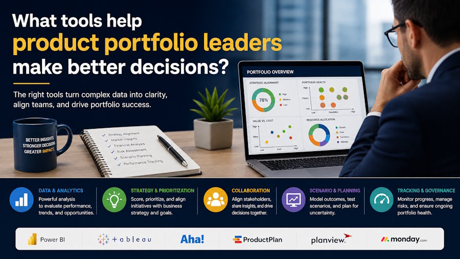 What tools help product portfolio leaders make better decisions?