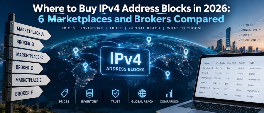 Where to Buy IPv4 Address Blocks in 2026: 6 Marketplaces and Brokers Compared