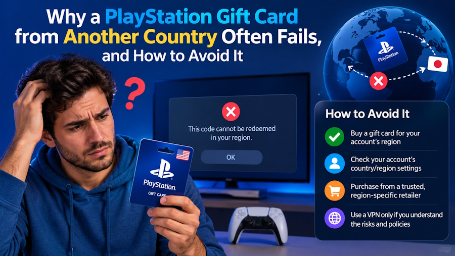 Why a PlayStation gift card from another country often fails, and how to avoid it