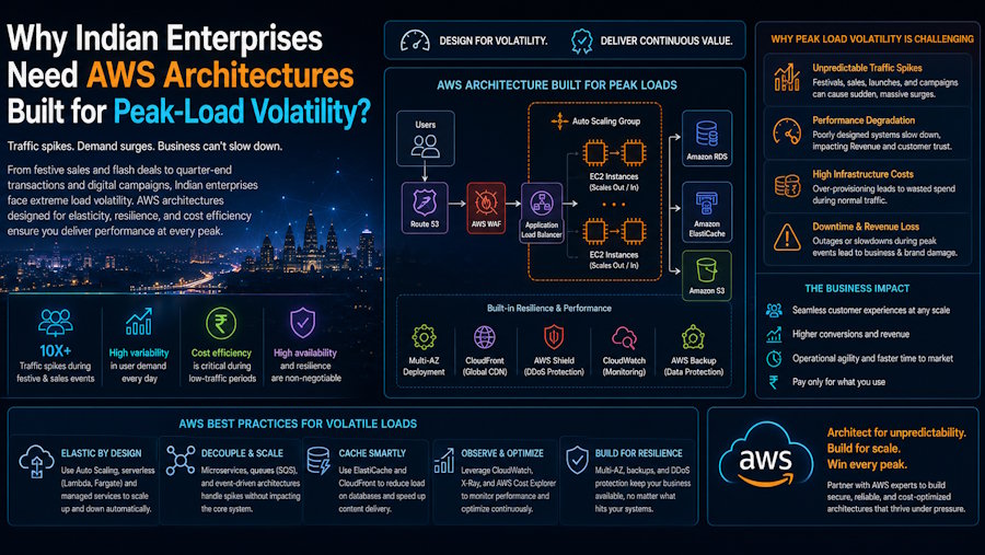 Why Indian Enterprises Need AWS Architectures Built for Peak-Load Volatility?