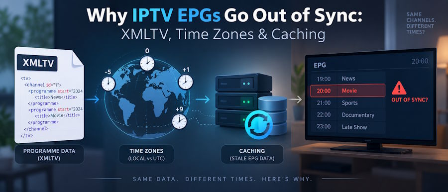 Why IPTV EPGs Go Out of Sync: XMLTV, Time Zones & Caching