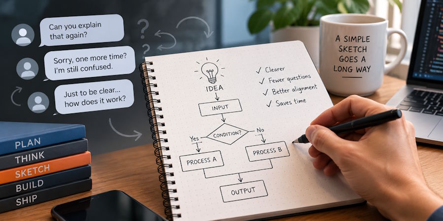 Why Sketching Your Logic Beats Explaining It Twice