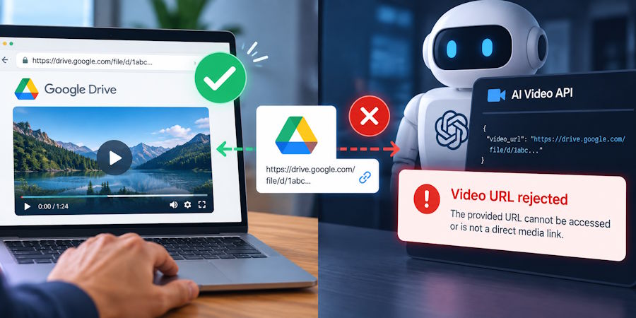 Why Your AI Video API Rejects a Google Drive Link That Opens Fine