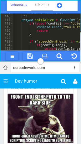 Split screen view