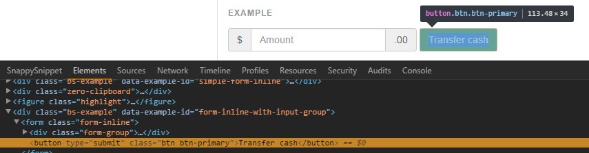 Inspect element chrome console