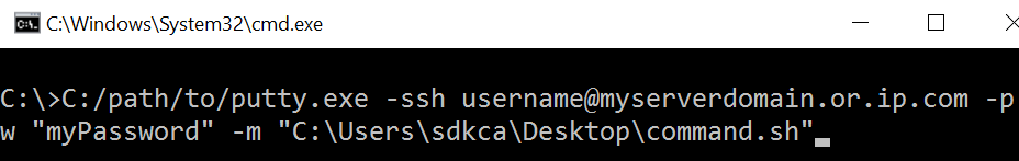 cmd.exe putty implementation