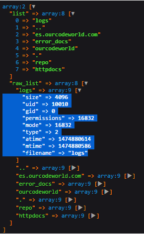 List directory phpseclib Symfony 3