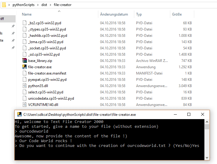 compile python to exe windows