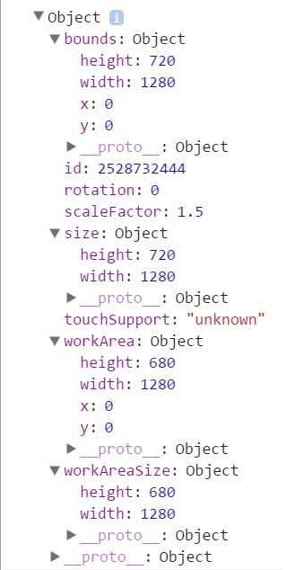 Screen information Electron