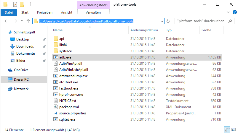 Android ADB windows