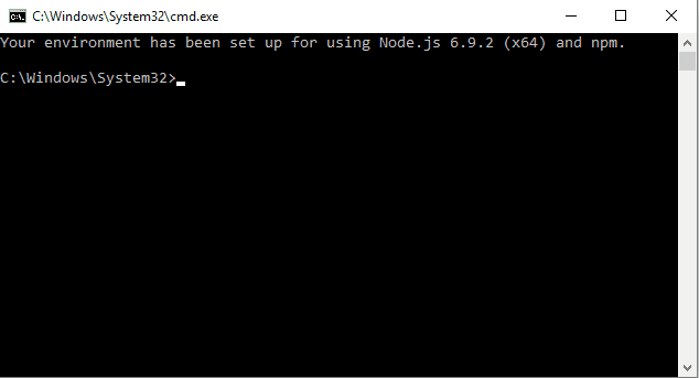 Node.js command prompt windows terminal