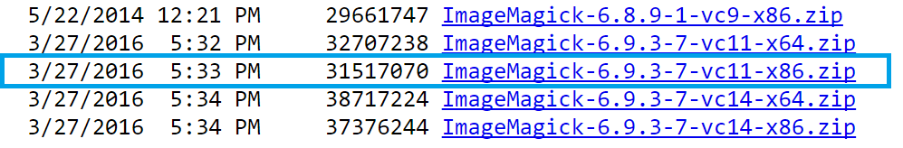 ImageMagick binaries Windows XAMPP