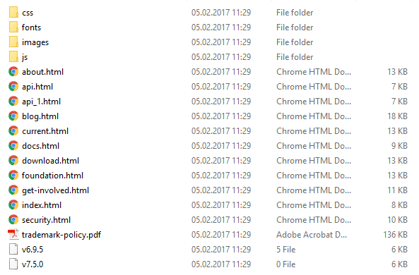 Structure of downloaded pages with filter