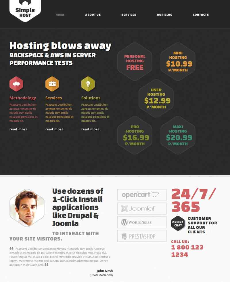 Joomla Simple Host Premium Template