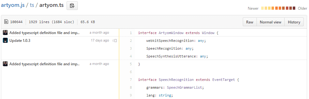 Blame View code Github
