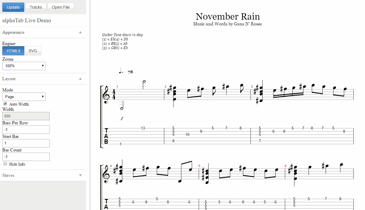 AlphaTab release demo